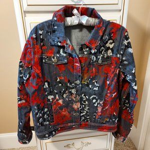 Dolcezza Patterned Denim Jacket, Large